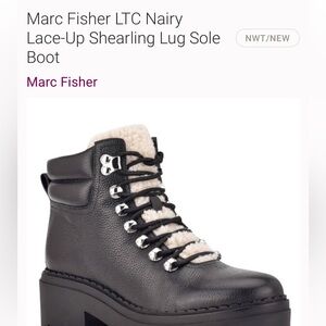 Marc Fisher shearling lug sole boot